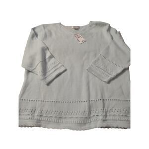 VTG Christopher & banks‎ Blue Lightweight Sweater Medium Classic Eyelet Casual